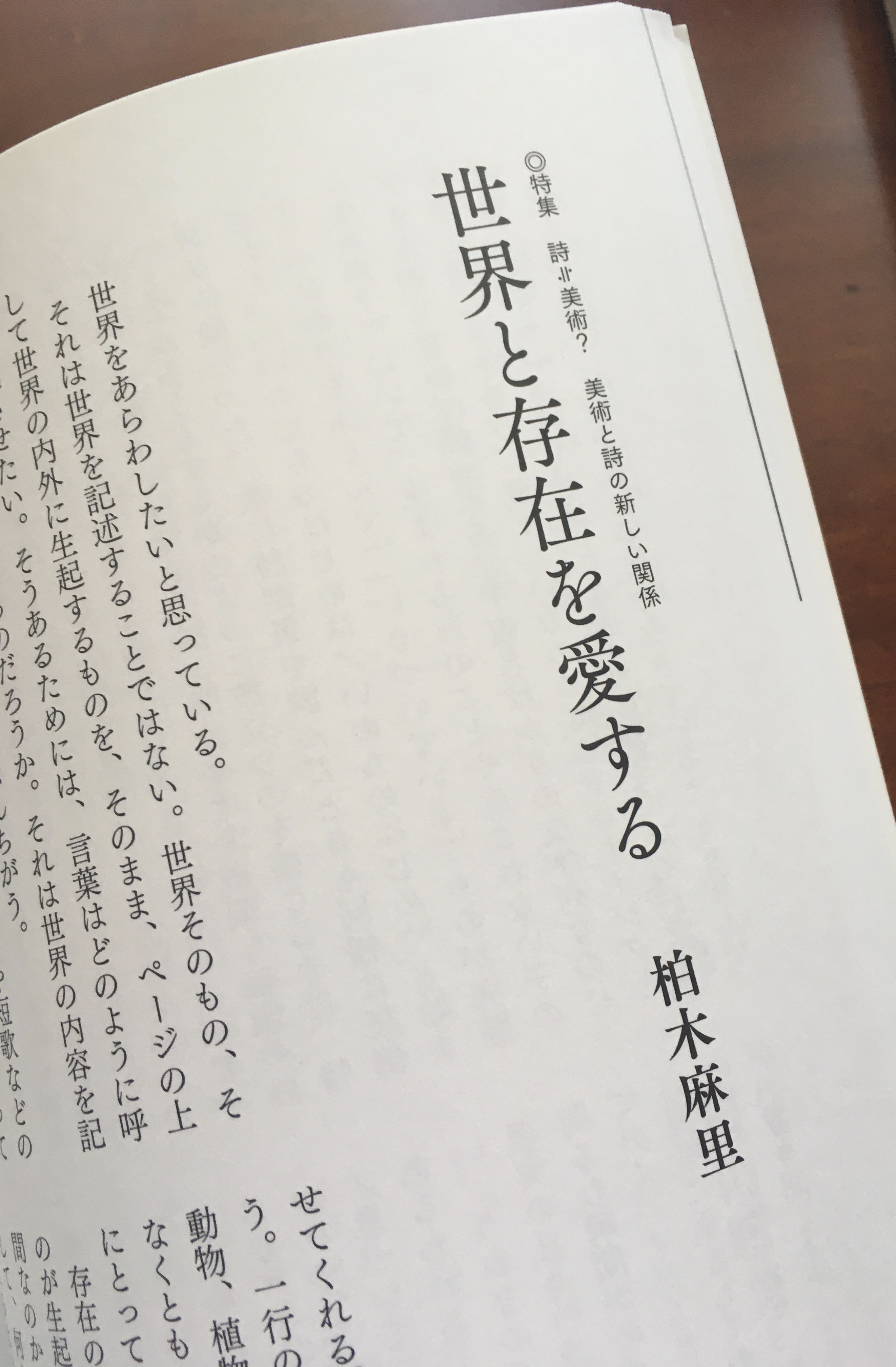 柏木麻里 Mari Kashiwagi 新詩集 蝶 思潮社 現代詩手帖 6月号の特集 詩 美術 美術と詩 の新しい関係 に 世界と存在を愛する というエッセイを寄稿いたしました 美術館の学芸員として展覧会を作ってきた方法と 自分の詩の書き方を行ったり