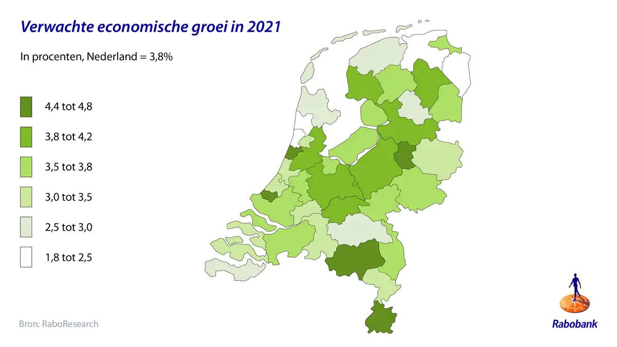 Volgens @RaboEconomie behoren Zuid-Oost Brabant en Zuid-Limburg tot de gebieden met de grootste economische groei dit jaar. rabobank.nl/kennis/s011153…