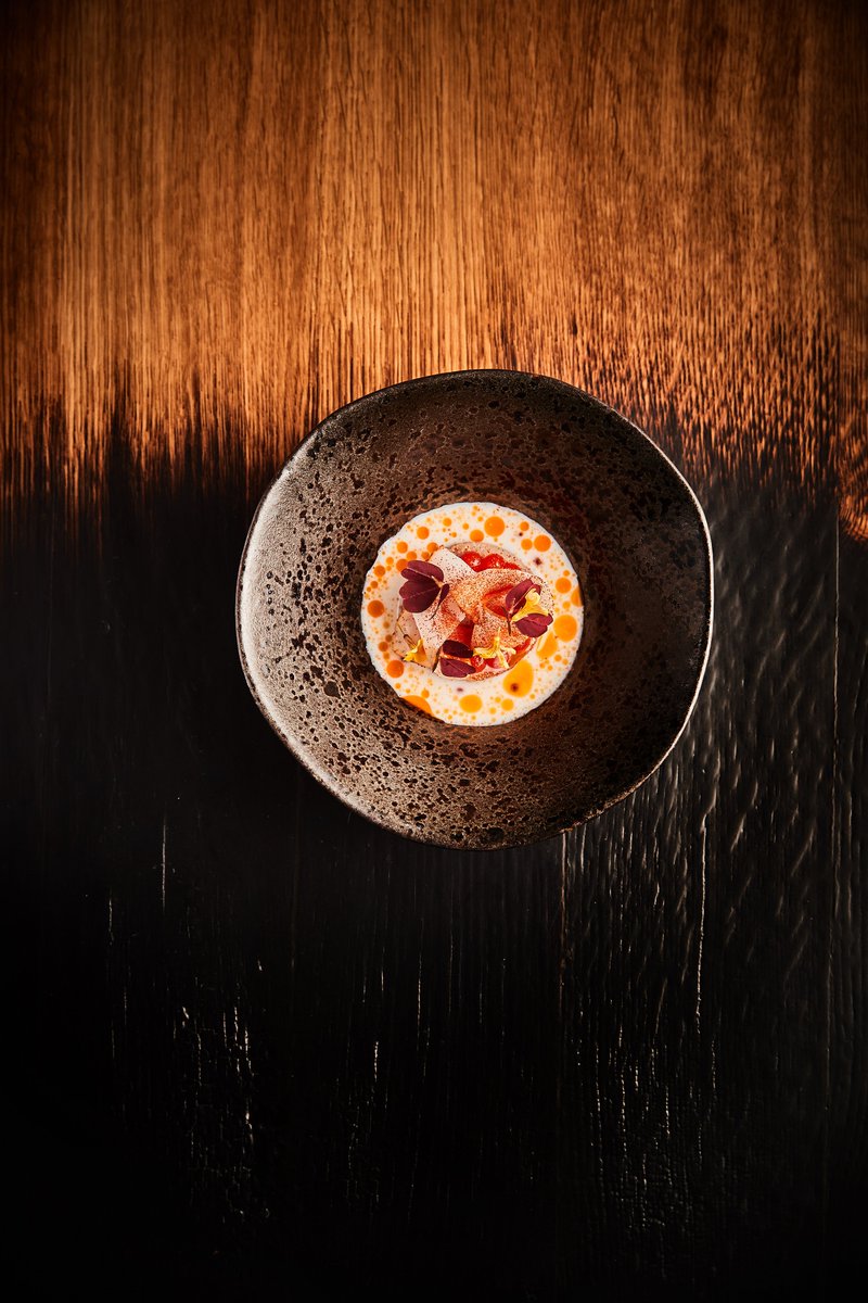 fieldrestaurant's tweet photo. Trout, lardo, bell pepper, buttermilk https://t.co/u4Th0sC9hO