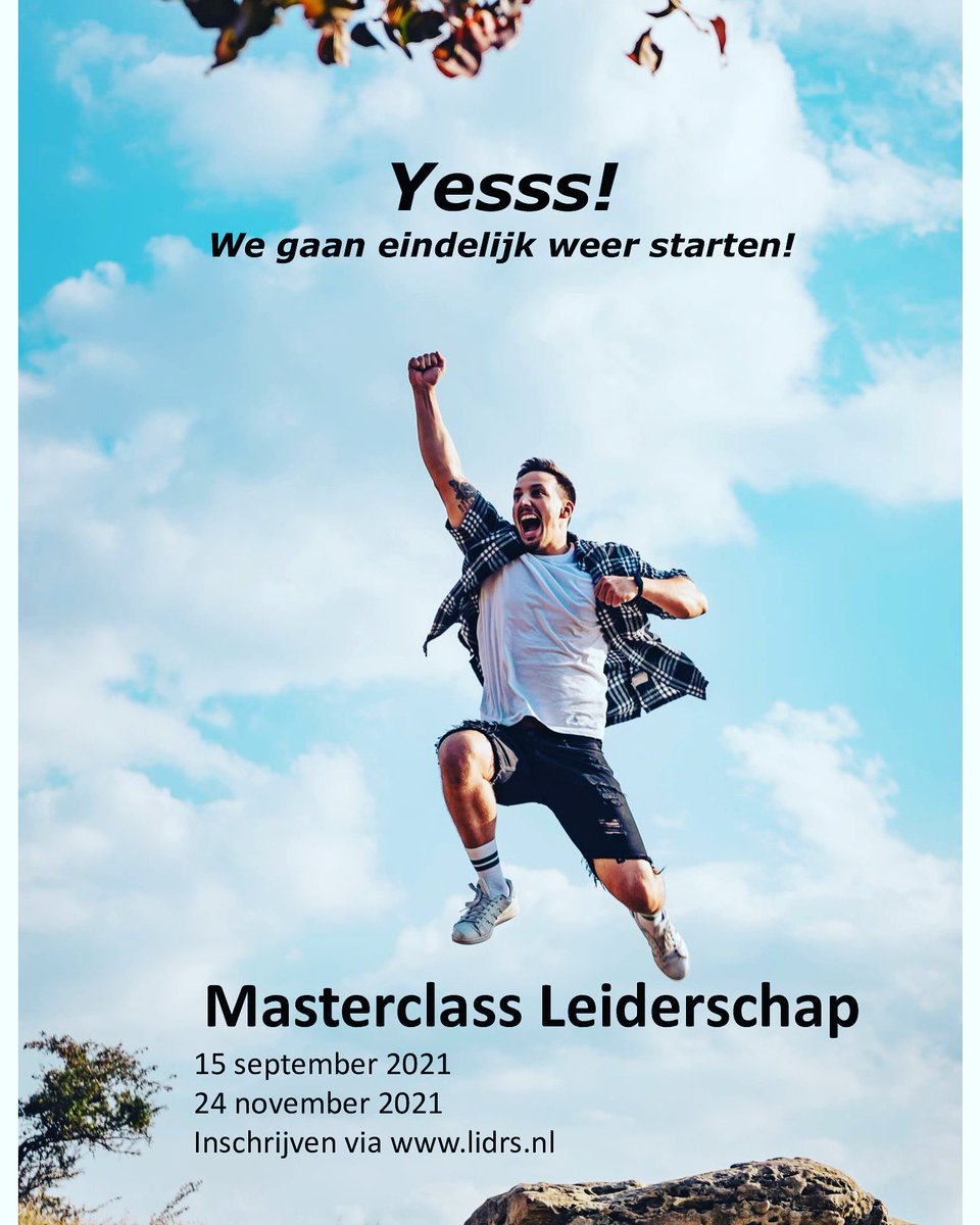 Yess!! We mogen weer… Eindelijk weer ruimte voor onze Masterclass Leiderschap. Wel met een maximum van 20 deelnemers dus zorg dat je er snel bij bent. Inschrijven via website.  #leiderschap #leiderschapsontwikkeling #masterclass #persoonlijkeontwikkeling #persoonlijkegroei