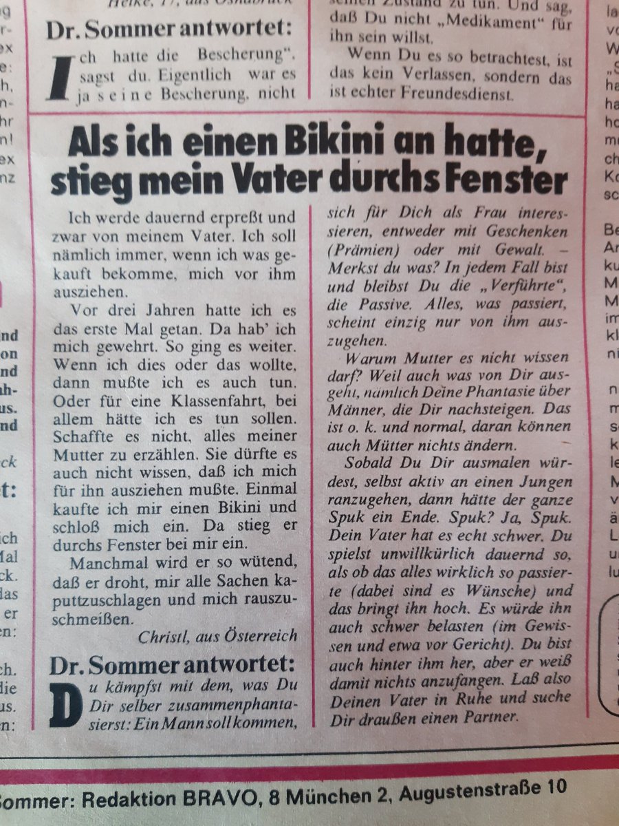 "Das bildest du dir ein..."
Dr. Sommer, 1975

🤮
