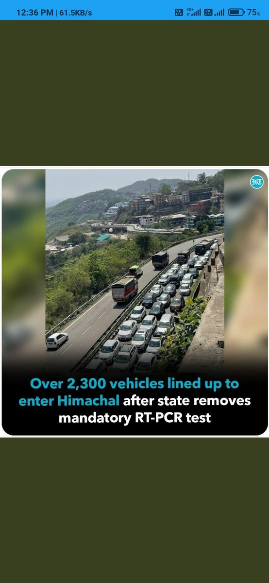 Shivikamishraa's tweet photo. 3rd wave aese hi logo ki wajah se aaegi.
#COVID19 #coronavirus #HimachalPradesh #Traffic #negative_report https://t.co/CcTkY3egiN