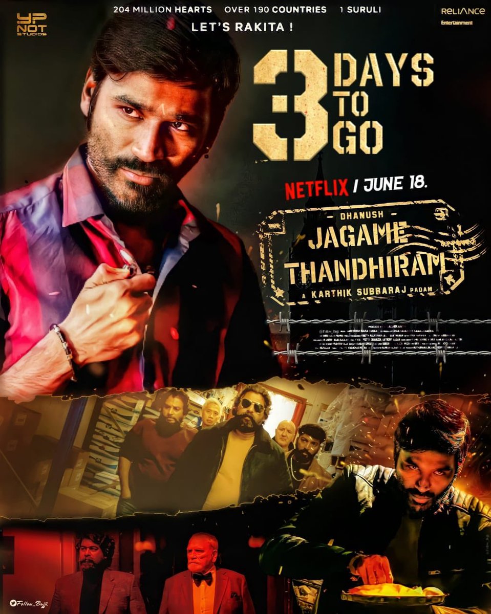 #Dhanush’s #JagameThanthiram has been acquired by Netflix for Rs 60Cr, which is the highest for any Tamil film till date 🔥
