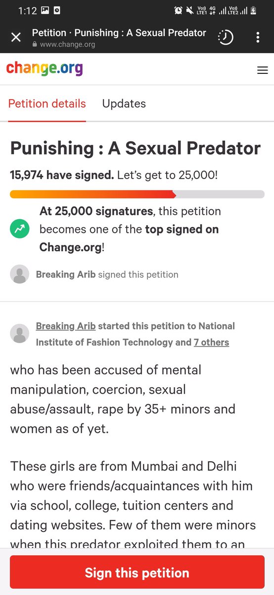 breaking_a_rib's tweet photo. How low do you have to go to get the account filled with women's testimonies forcefully deleted? Getting your name removed from the petition that had over 15k signatures, and mass reporting it to deletion? Disgusting behavior as always from Arib and his minions. https://t.co/PDkR2EIzMr