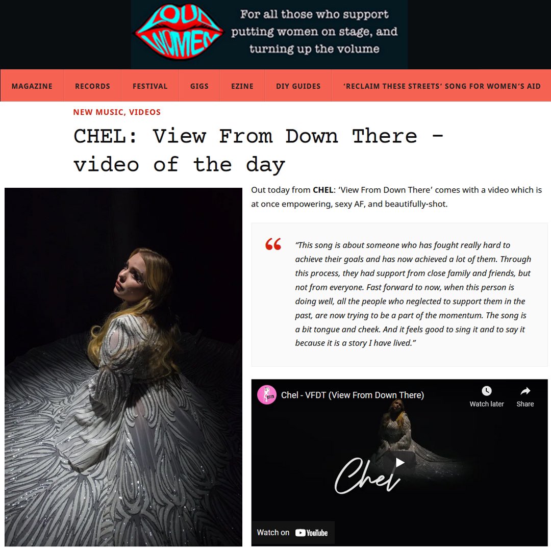Musicbychel's tweet photo. Thank you to @loudwomenclub for having View From Down There as the Video Of The Day! 

https://t.co/AYoQjqP9v5

#viewfromdownthere #loudwomen #VideoOfTheDay https://t.co/XKFUvvMkVA