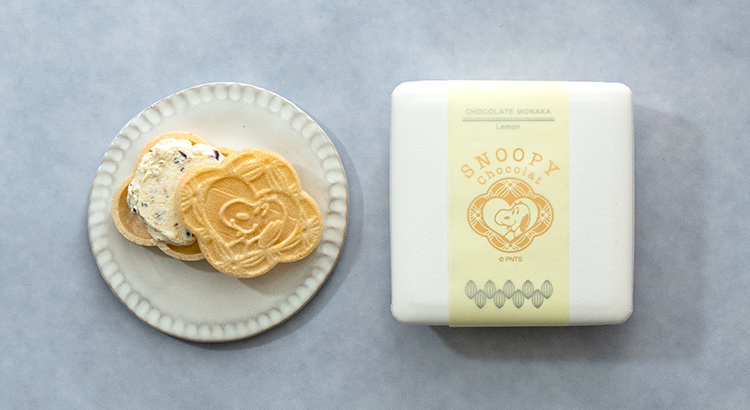Snoopyjapan Snoopy Chocolat で好評のチョコレートもなかにレモン味が登場 夏限定のレモン味は チョコレート餡にレモンピールやレモン果汁が入った爽やかな味わい すっきりしたレモンの風味とホワイトチョコレートの程よい甘みが夏にぴったり