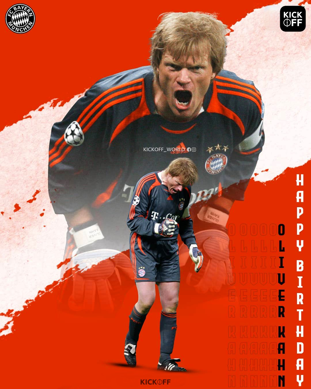 Happy Birthday to the Warrior of Germany, Oliver Kahn !  . 
. 
©KICKOFF 