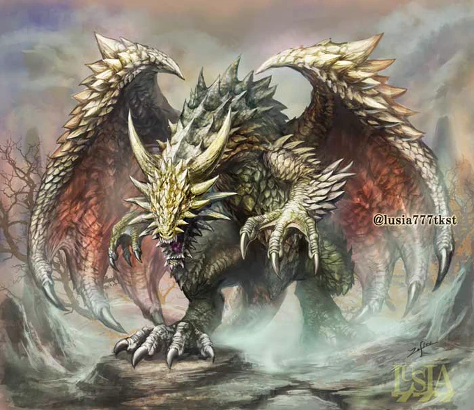 #人外が好きな一次創作者フォロー祭 
#ドラゴンのイラスト 
ドラゴンがスキー 