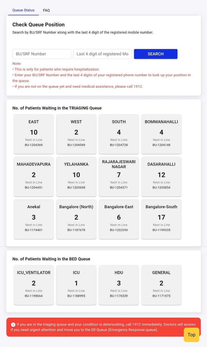 Now one shall search the queue position with BU number and mobile number. Hats off to everyone who made this happen, first in #India #CHBMS #COVID19 #BedManagement #BBMPFIGHTSCOVID19 @ArvindLBJP @Tejasvi_Surya @BBMPCOMM @BBMPSWMSplComm