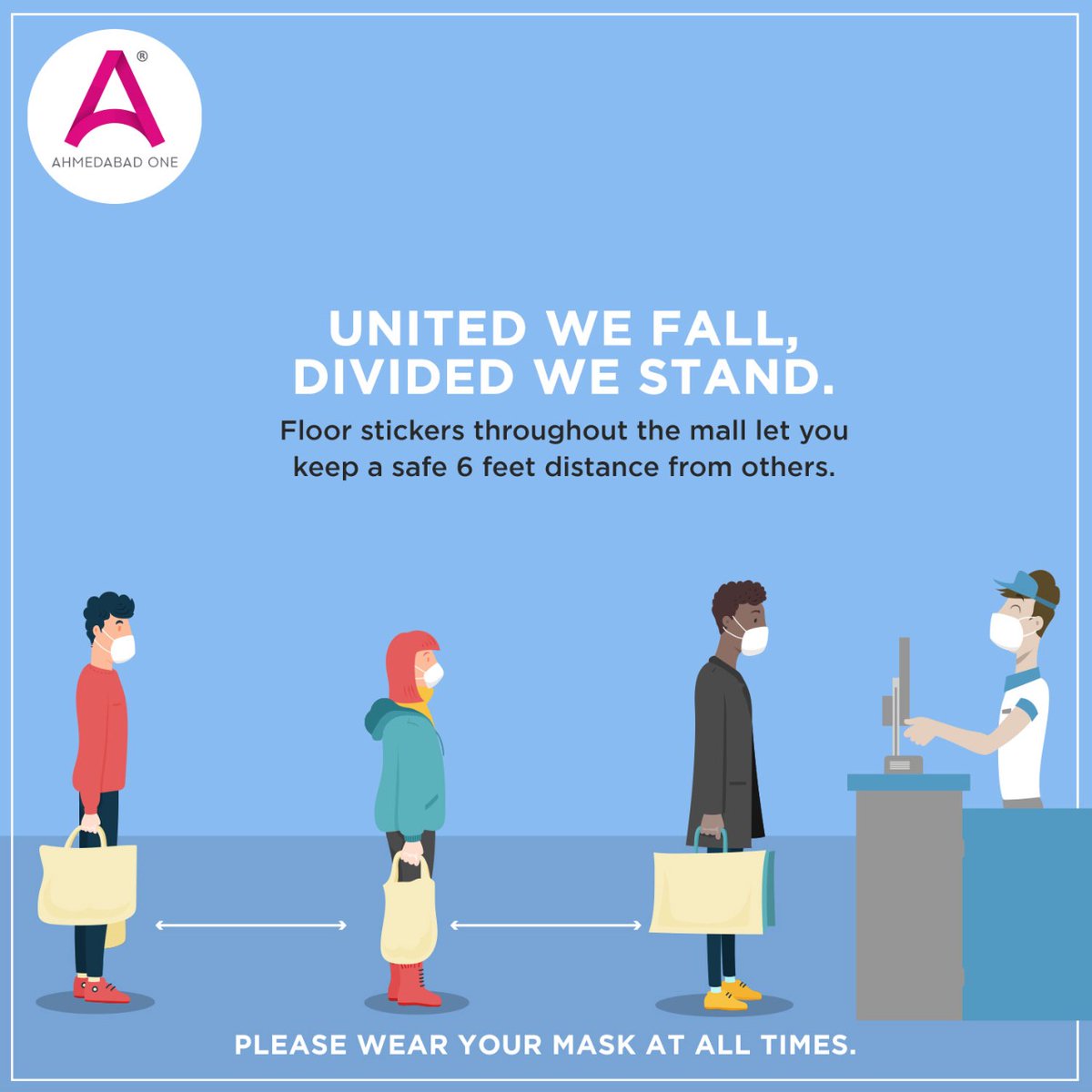 During these New Normal, we must stand by each other. Therefore, we everyday practice social distancing at #Ahmedabadone, following all the stringent safety measures. Step in to have an easy experience at the mall. #IndianMalls #NexusMalls #NowSafe #Ahmedabad #MallsInAmdavad