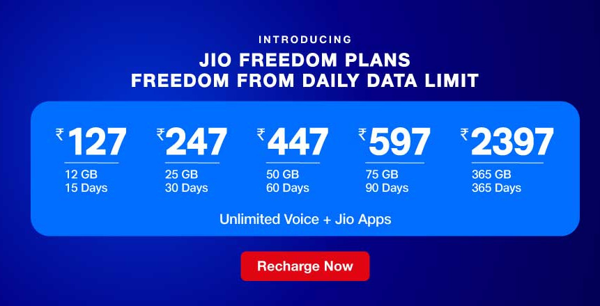 New Jio Freedom Plans. 
#Jio #Jio4G #JioPlans 
I am recharging the ₹447 one ✌️🔥