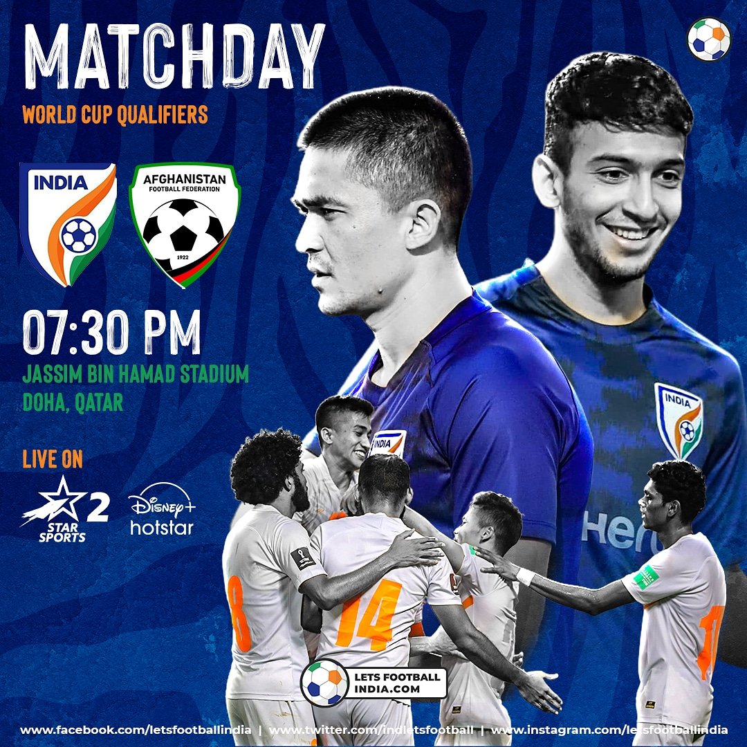 indletsfootball's tweet photo. MATCHDAY 😍

The #BlueTigers Tiger face take on Afghanistan in the 
@FIFAWorldCup &amp; @afcasiancup Joint Qualifier today
.
#letsfoootball #INDAFG #WCQ #BackTheBlue #IndianFootball #indianfootballteam #teamindia #coi #indianfootballforwardtogether https://t.co/8qNxeSY0dM