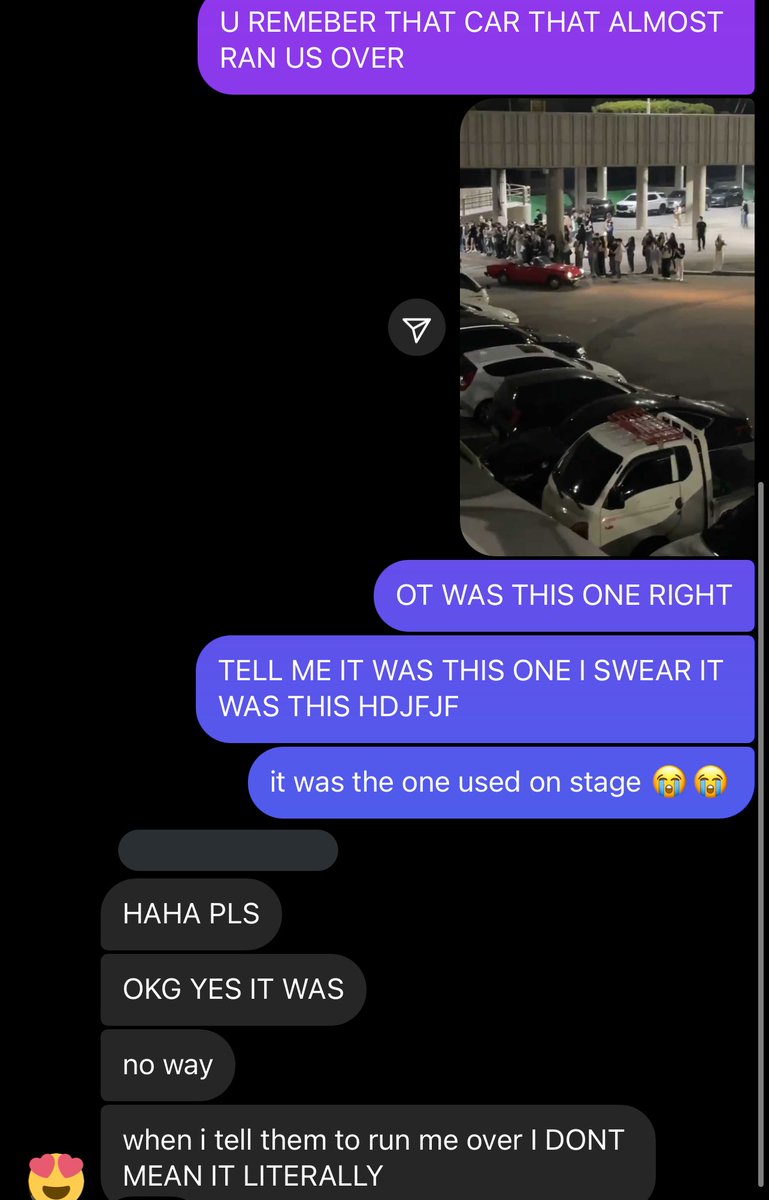 inlovejhs's tweet photo. just found out the car that could have hit us yesterday was the one used for CNS 🤩 https://t.co/7r1LLGbHBK