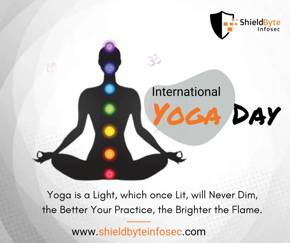 shieldbyte's tweet photo. Yoga is a Light, which once Lit, will Never Dim, the Better Your Practice, the Brighter the Flame. 
Happy International Yoga Day!

#yogaday #yoga #internationalyogaday #yogainspiration #yogapractice #yogalife #fitness #instayoga #yogaeverydamnday #shieldbyteinfosec #shieldrisk https://t.co/DfkiZWwPA1