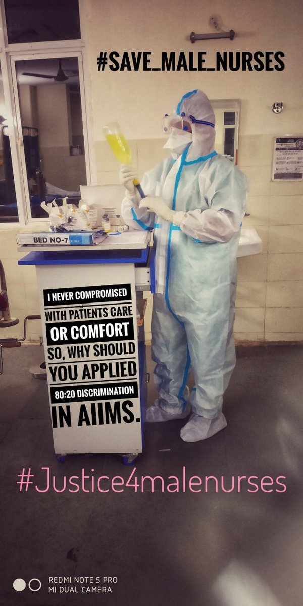 dabkesh's tweet photo. #Justice4malenurses  #Save_male_nurses @aiunsc_official @drharshvardhan @PMOIndia @aajtak 
@WHO @UNICEF
@MoHFW_INDIA
Stop 80:20 gender based reservation in AIIMS recruitment. https://t.co/A6UlCiwyEc