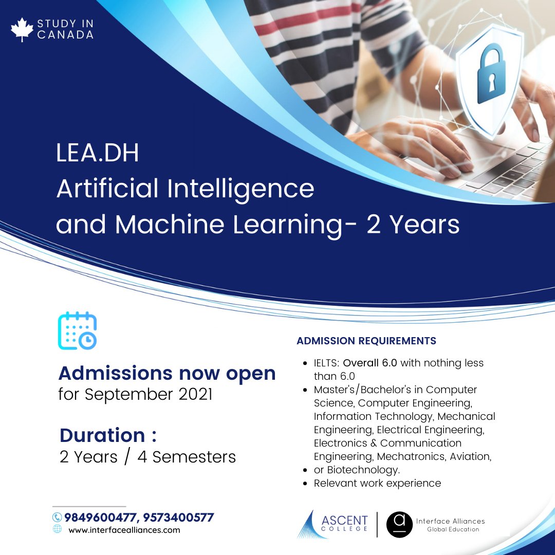 AlliancesGlobal's tweet photo. Study in 🇨🇦Canada✈️✈️✈️
Ascent College @Montreal

✅ Artificial Intelligence and Machine Learning
✅ Network Security and Ethical Cyber Policy

#interfacealliances #studyincanada #ascentcollege #montreal #discoveryourstudydestination #computerscience #engineering https://t.co/sF5YSb8sK7