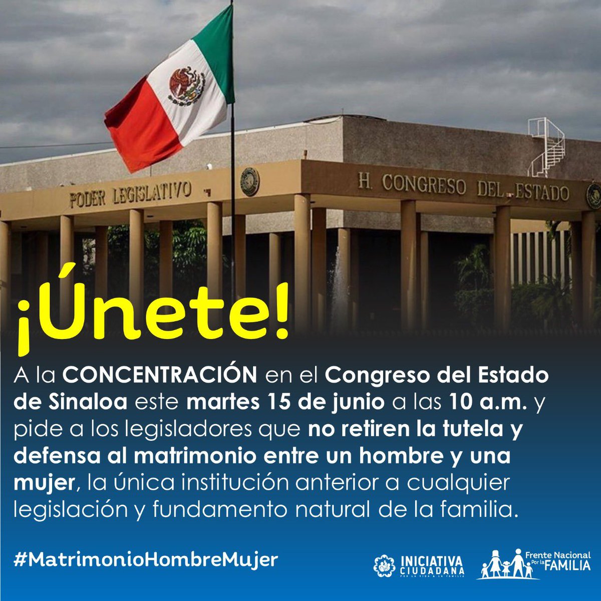 Concentración en Congreso del estado de #Sinaloa #MatrimonioHombreYMujer
