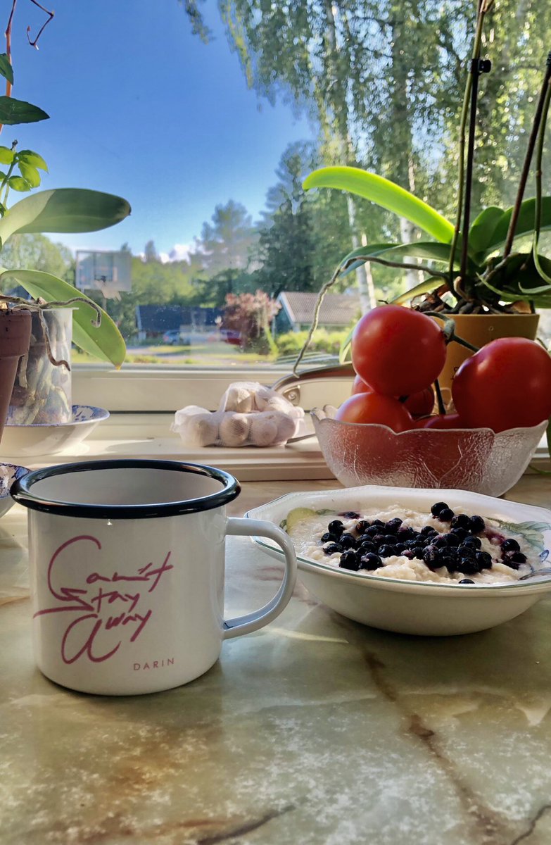 Mirre47's tweet photo. Kan man börja dagen bättre?
Blå himmel!☀️
Frukost med min nya mugg!😍🥰❤️
#CantStayAway i lurarna!🎧🕺🏻💜
@DarinOfficial #TidyMerch #DarinMerch
https://t.co/vLWAcJsCdg https://t.co/xpCkbpjO4y