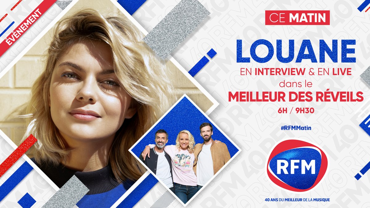 RFMFrance's tweet photo. [#Evénement] 🔴 H-1 avant l'arrivée de la marraine du #MeilleurDesRéveils @louane qui vient nous présenter, CE MATIN, son nouveau single #AimerAMort sur #RFM ! 🎶

🎙️ INTERVIEW et LIVE à retrouver en #FacebookLive ! 😉 #RFMMatin https://t.co/9L2s60i0nQ