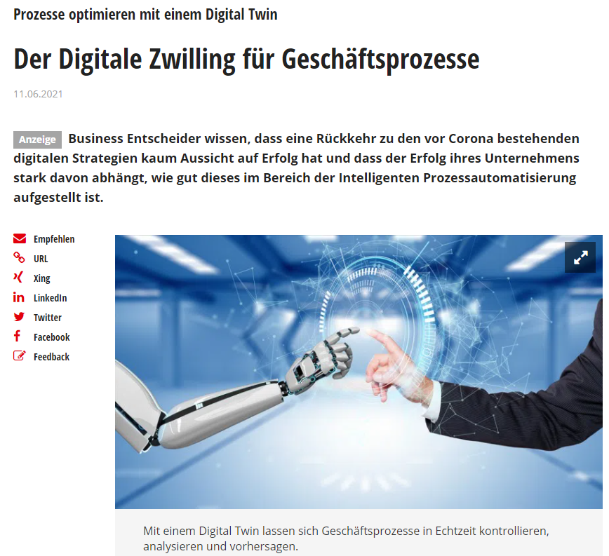 wvdaalst's tweet photo. In #InternetOfProduction @rwth_iop, we work on #digitaltwins and #digitalshadows powered by #processmining. Article in @COMPUTERWOCHE mentions #processmining as the key technology to realize #digitaltwins. See https://t.co/8FVtdje2Ul @RWTH @pads_rwth https://t.co/p0NCrmr5zt