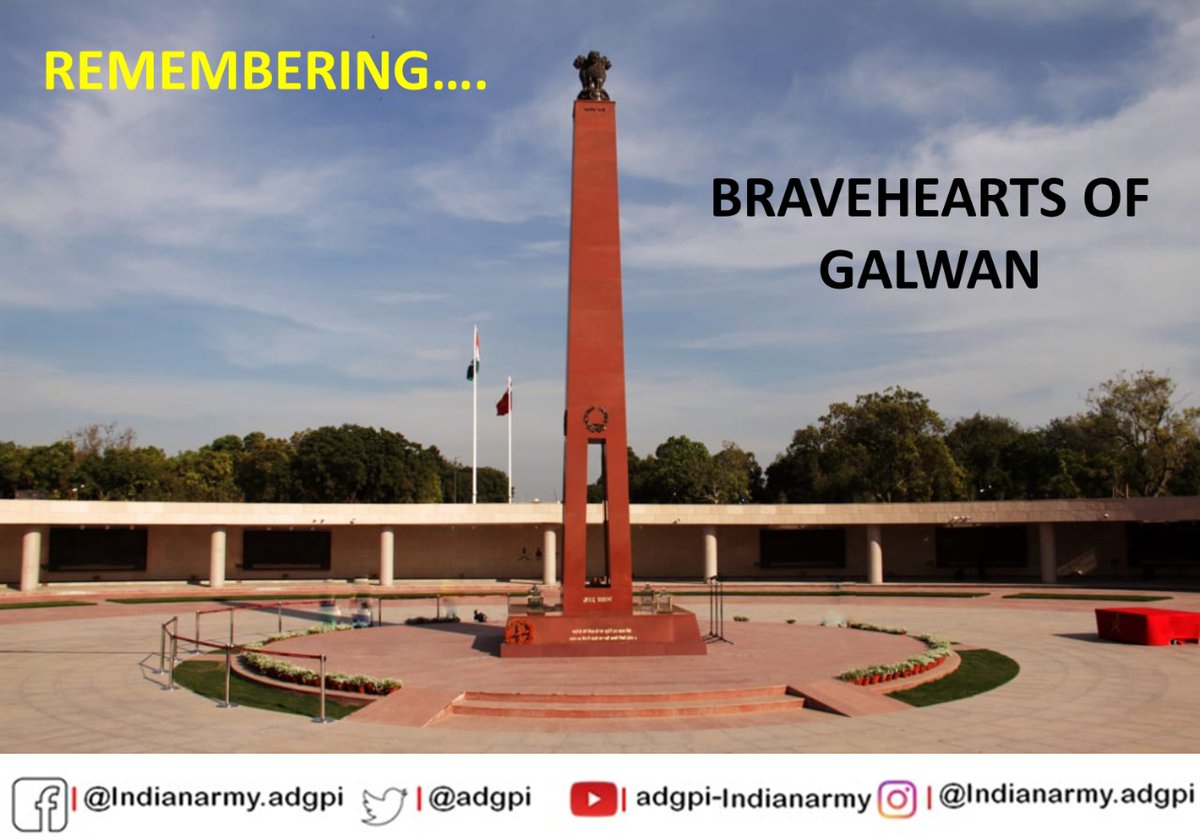 adgpi's tweet photo. General MM Naravane #COAS &amp; All Ranks of #IndianArmy pay homage to the #Bravehearts who made supreme sacrifice in Galwan Valley #Ladakh while defending the territorial integrity and sovereignty of the country. Their valour will be eternally etched in the memory of the #Nation. https://t.co/1K3X8wOkWX