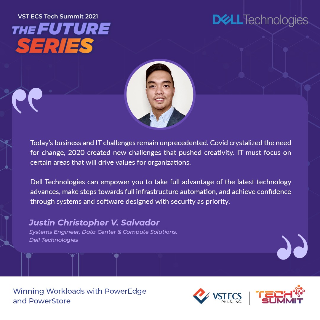 vstecs's tweet image. Winning workloads with PowerEdge and PowerStore showcased to us by Mr. Justin Christopher Salvador.

#TransformationGuide #TechSummit2021 #VSTECS