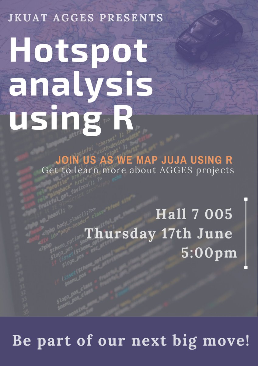JkuatAGGES's tweet photo. Join us this Thursday for a good learning experience. π
#MappingWithR https://t.co/UuE4hwLpfY