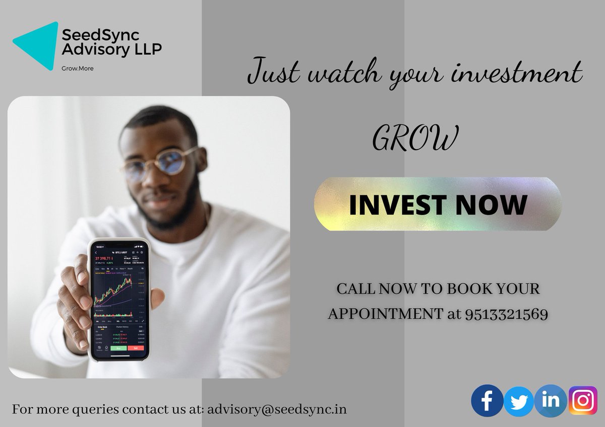ssg_advisoryllp's tweet image. INVEST NOW!! 
Invest with Seedsync Advisory 
For more enqueries : advisory@seedsync.in
#seedsync #advisoryboard #AdvisorForLife #postoftheday #tradingexperts #investmentopportunity #moneymanagement #LikeAndShare #comment