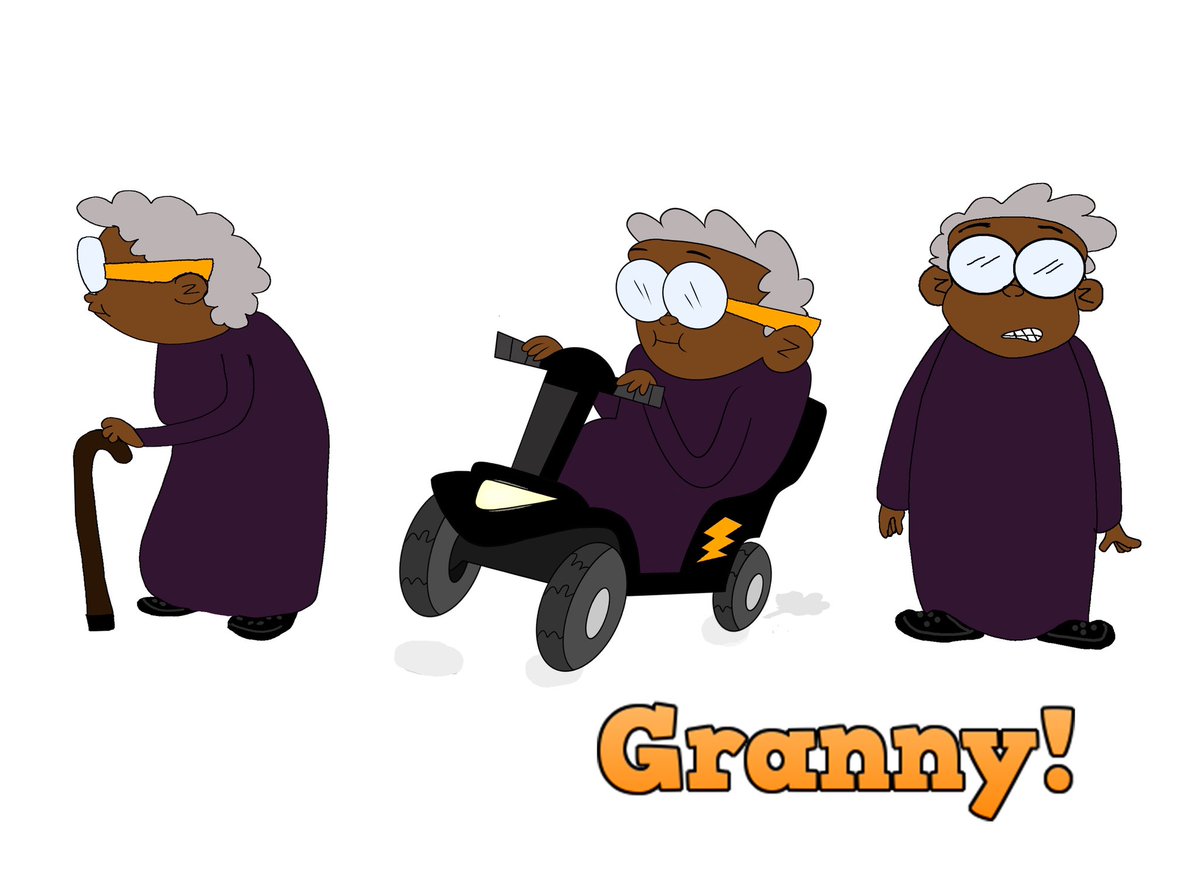 roni_thewriter's tweet photo. Back on my cartoon grind hard core. Character designs done! Meet Granny. Go Granny Go! #animation #animationwriting #screenwriting https://t.co/TCBix0wb5k