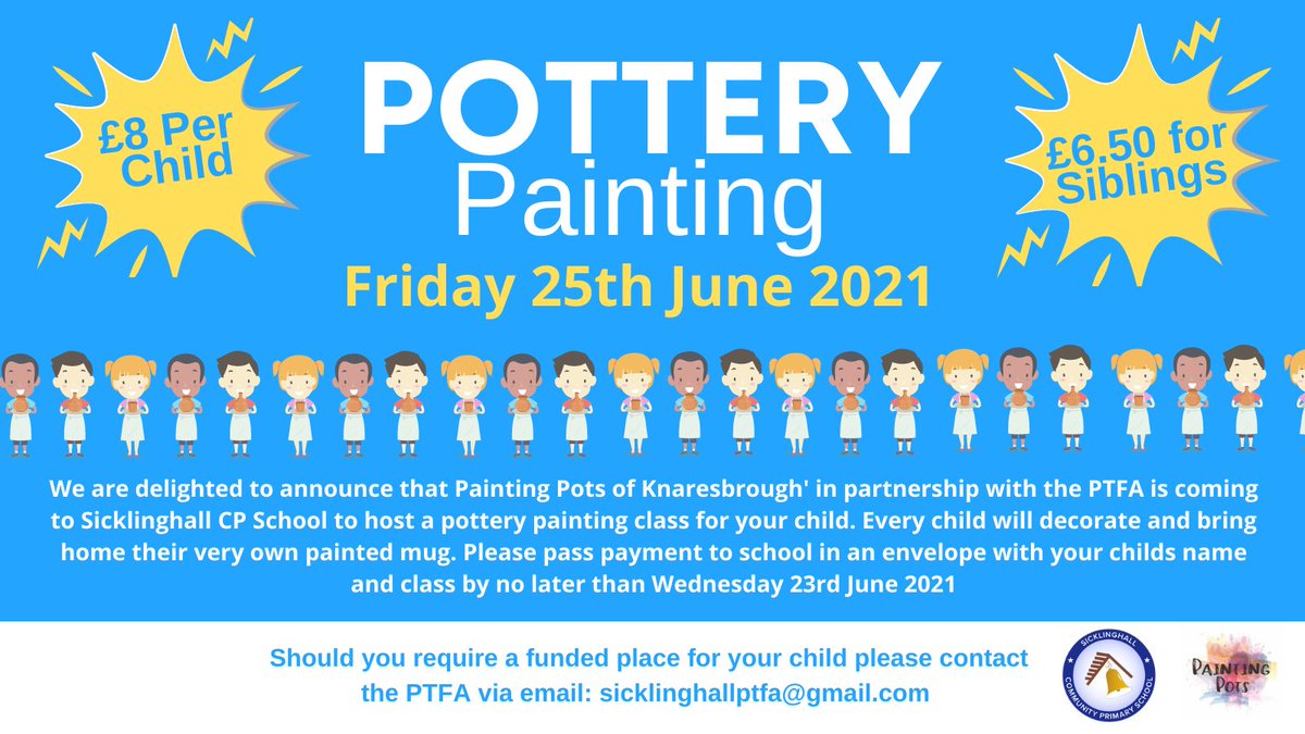 JenWren1983's tweet photo. @GS_Federation I'm sure the kids at Sicklinghall Primary are looking forward to the Pottery Painting session with Laura from Painting Pots, Knaresbrough happening later this month! 🎨🧑‍🎨👩‍🎨🙌 https://t.co/vRvvKBP2L0