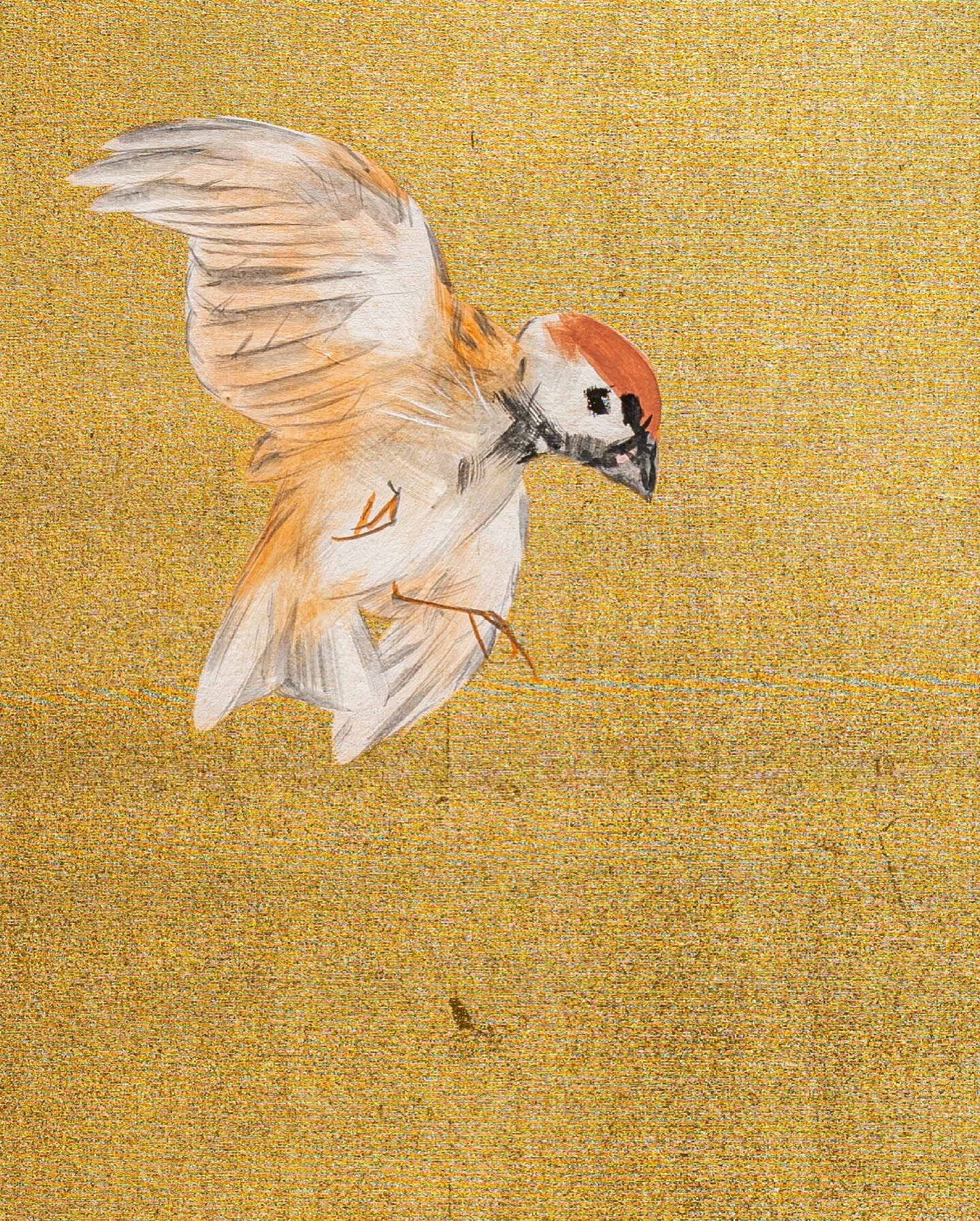 Moa美術館 エムオーエービジュツカン 鳴き声まで描く 竹内栖鳳の匠 栖鳳は小さな生き物の中でも雀 を好み 餌をついばむ姿 羽ばたく姿など様々な雀の姿を描いてます 栖鳳は雀の チュ の声が大好きだと述べ いかにしてその愛らしい鳴き声を表現するか