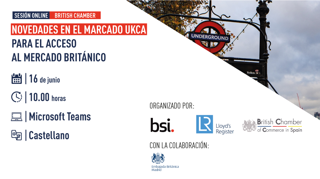 ukinspain's tweet photo. 📆El próximo 16 de Julio, no te pierdas el webinar "Novedades en el marcado UKCA para el acceso al mercado británico🇬🇧" que organizamos junto a @britchamberESP @BSI_UK y @lloydsregister Aquí puedes inscribirte 👉https://t.co/btGixG9UvG @tradegovukESP https://t.co/O05kM7Uy5J