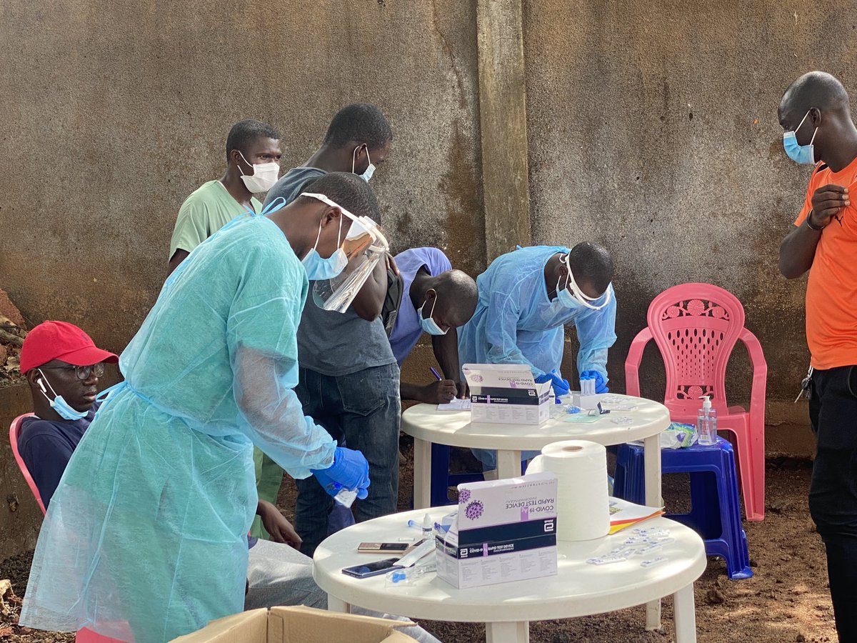 amarasompare_'s tweet photo. En prélude à l’inauguration du chemin de fer de la @SMBguinee, nous nous sommes fait tester ce mardi à l’hôpital régional de #Boké. 
Tous négatifs au #COVID19 !
L’inauguration aura lieu demain 16 juin 2021 à Dapilon sous la présidence du chef de l’Etat, le Pr @alphacondepresi https://t.co/eomJbNEvLu