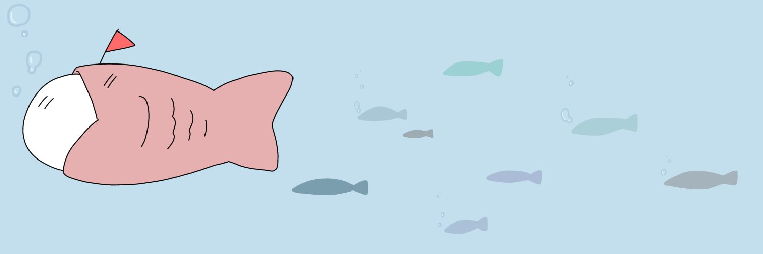 やあー フリーイラスト フリーヘッダー 魚たちのリーダーになったヒト T Co C4go80xnuh Twitter