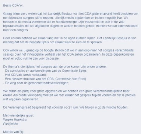 keesvanamstel's tweet photo. Brief aan alle CDA-leden om een congres aan te kondigen. De naam Pieter Omtzigt is alvast zorgvuldig weggelaten, sorry, weggesensibiliseerd... #CDAgate #omzigtgate #OmtzigtPapers #hijiswegkomweertevoorschijn https://t.co/Wif4Km6iBn