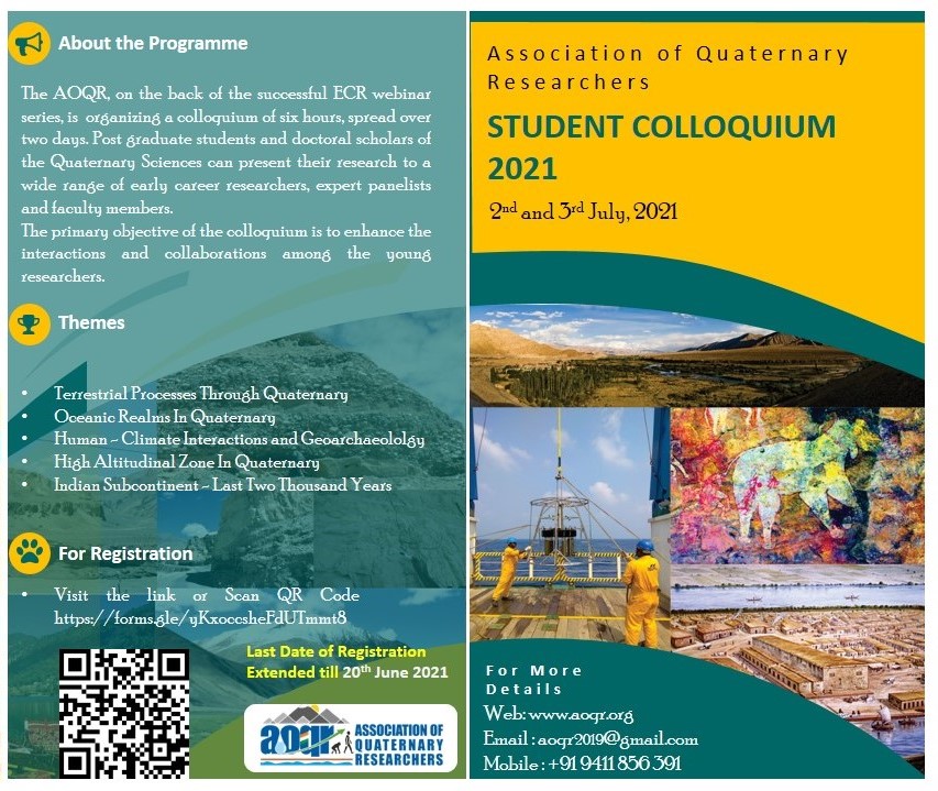 Abstract Submission Date Extended!
Looking into the current pandemic situation, we have extended the last date of abstract submission for STUDENT COLLOQUIUM- 2021 till 20th June 2021. 
Submit your abstract @ forms.gle/yKxoccsheFdUTm…