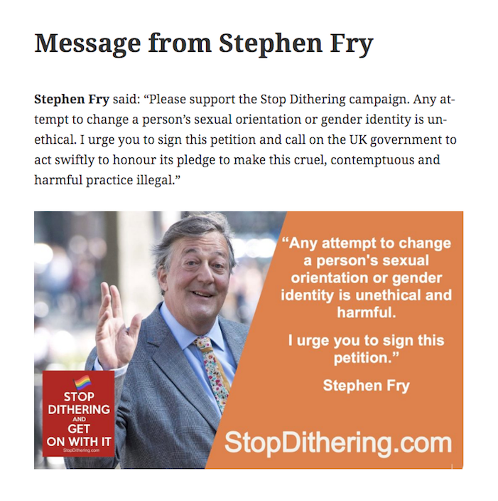 Jebadoo2's tweet photo. 1/ Thread. @stephenfry - Let us be clear about what is actually happening here. Stonewall want to make it unlawful to suggest to a child presenting to a gender clinic normally in great distress that they might not be trans. This is known as the "affirmation only" approach. https://t.co/doeoXksjNW