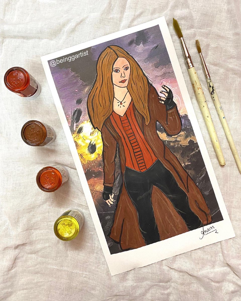 beinggartist's tweet photo. ✨“I can’t control their fear, only my own”✨
– Scarlet Witch 🧙
.
.
#art #artistsoninstagram #artist #painting  #beinggartist #myart #artofinstagram #mypainting  #beingartist #artsbyanamk  #marvel #scarletwitch #wandamaximoff #avengers #artistsupport  #artistsontwitter https://t.co/pB5QvBMK7y