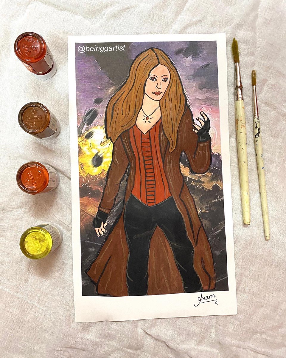 beinggartist's tweet photo. ✨“I can’t control their fear, only my own”✨
– Scarlet Witch 🧙
.
.
#art #artistsoninstagram #artist #painting  #beinggartist #myart #artofinstagram #mypainting  #beingartist #artsbyanamk  #marvel #scarletwitch #wandamaximoff #avengers #artistsupport  #artistsontwitter https://t.co/pB5QvBMK7y