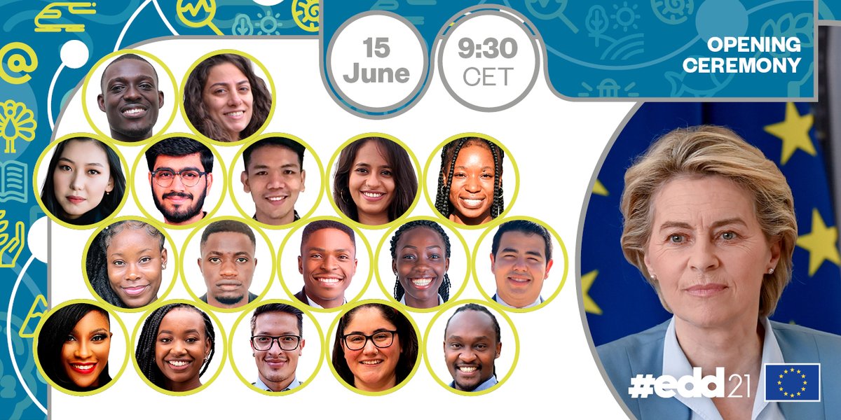 EU_Partnerships's tweet photo. 🔴 LIVE NOW: @EU_Commission's President @vonderleyen and #EDDYoungLeaders kick-off #EDD21 with an exchange of ideas on #EUGreenDeal, #youth and #biodiversity.
 
Follow the Opening Ceremony on our Facebook page 
👉 https://t.co/mUOv72LAoA https://t.co/4vAQPJF9aD