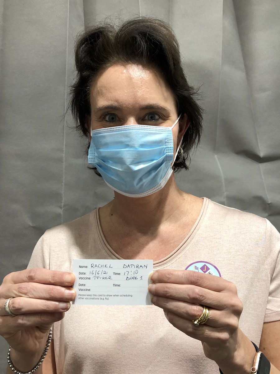 Pfizered. Never been so happy to have a jab. Thanks to the <a href="/western_health/">Western Health</a> team at the Showgrounds. I ❤️science!