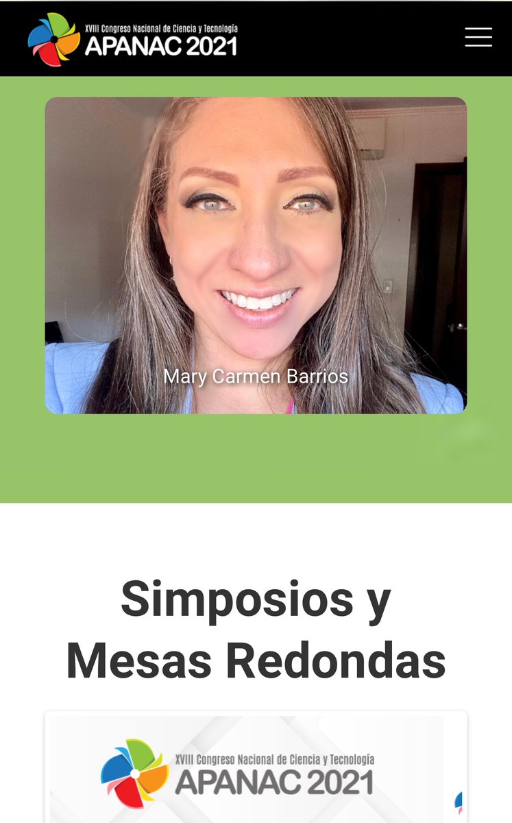 Muy honrada de participar en el XVIII Congreso Nacional de Ciencia y Tecnología de la Asociación Panameña para el Avance de la Ciencia (APANAC) en conjunto con  SENACYT 2021 este 24 de junio a las 3:30pm