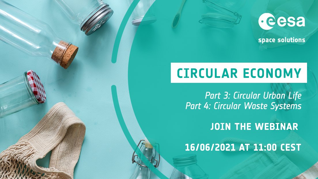 Space4Europe's tweet image. Last chance to join the #CircularEconomy #webinar tomorrow! ♻️

Hear more about Circular Urban Life and Circular #Waste Systems and how they could be aided by space and satellite technologies at 11:00 CEST.

Sign up here 👉buff.ly/3ucTM26