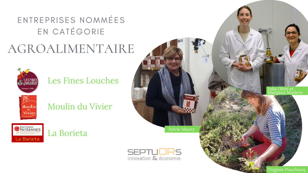 Midi_Events's tweet photo. #SEPTUORS11 #Aude | Le rendez-vous économique en #Occitanie 🏆
📅5 juillet
Découvrez les nommés de la catégorie #Agroalimentaire 🌱
- Les Fines Louches
- Le Moulin du Vivier
- La Borieta
@previfrance
#Clubdeleco #ThéâtreNarbonne
#MidiEvents #Economie
@lindependant https://t.co/pJAH6mi5Zl