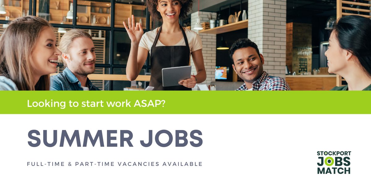 Stockport Jobs Match on Twitter "Looking for a Summer Job? Whether