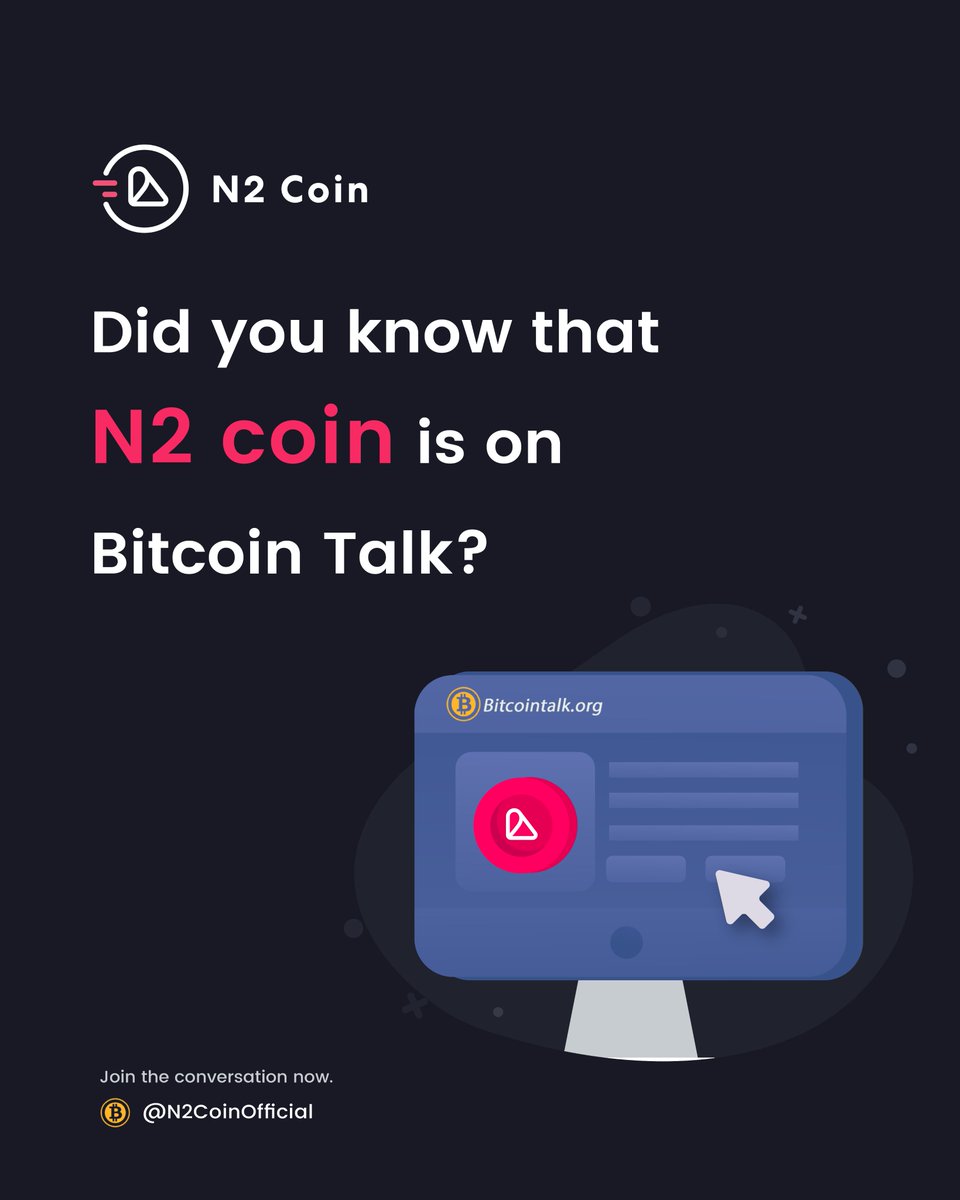 N2groupL's tweet photo. Hey folks, 

We are ecstatic to announce that we have posted our N2 COIN ICO project on the BitcoinTalk Forum site. 

#N2Coin #N2Platform #blockchaintechnology #ICO #initialcoinoffering #cryptotoken #cryptoinvestors #investors #bank #finance https://t.co/X7B1FExfFG