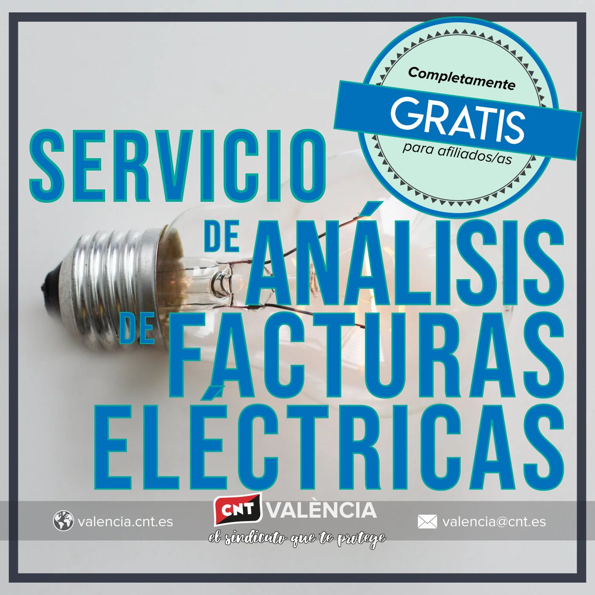 📢Ante el robo legal, #ApoyoMutuo

🔴⚫️Nuestro servicio de análisis de facturas eléctricas📋💡 para afiliados intenta paliar los efectos de la subida 📈 constante del precio de la luz😡

#ElSindicatoQueTeDefiende