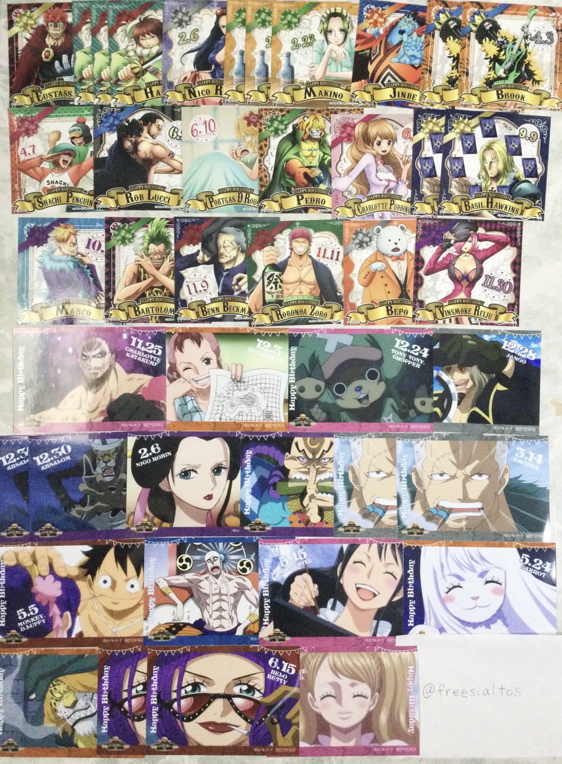 ちゃだ 交換希望 ワンピース One Piece 麦スト 色紙 バースデー 台湾 紙類 譲 ルフィ ゾロ エース サボ ロー等 画像2 11枚目 求 扉絵ブロマイドカルー 画像1枚目 印優先 未所持シャンクス サンジ ビビ カルー 扉絵カルー含む交換のみ