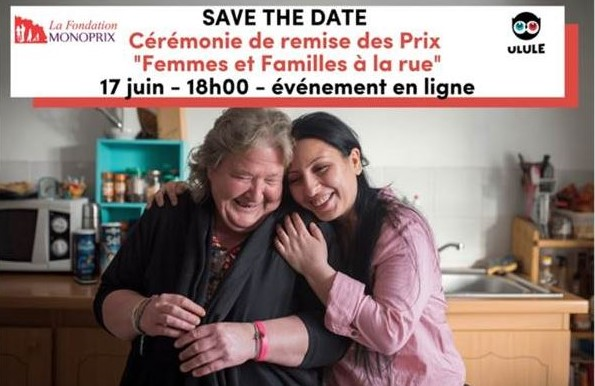 |Événement| 🚨Découvrez les lauréats de l'#AppelAProjets  "#Femmes et #Familles à la rue" de la #Fondation <a href="/Monoprix/">Monoprix</a> en partenariat avec <a href="/ululeFR/">Ulule FR</a> ! 🎉
🗓Rendez-vous à la Remise des prix le 17 juin à 18H
💻100% en ligne 
📩Inscription obligatoire : bit.ly/35jnPed
#mécénat