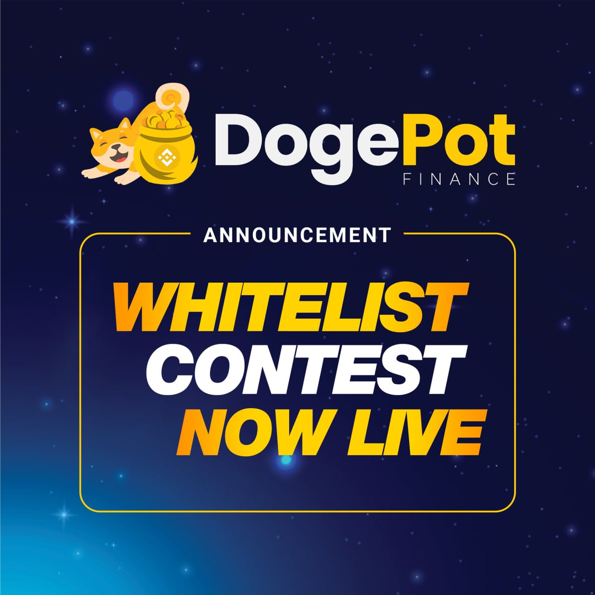 dogepot_finance's tweet photo. 🔔 PreSale Whitelist Form is now LIVE 🔔

🚀 2100 Lucky Winners from Public Whitelist Registration Form!

Link: https://t.co/NHXoWEZJfK

Fill out the details and refer your friends to win extra points increasing your chances! 🔥

More details coming soon! Stay Tuned 📣 https://t.co/spAZPsLCiL